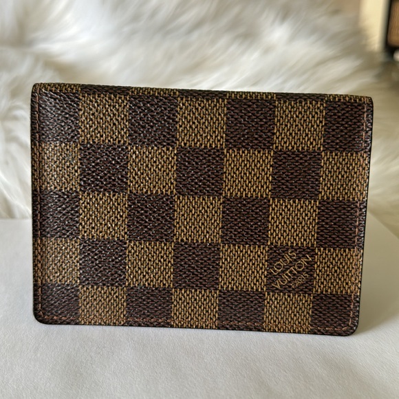 LOUIS VUITTON Damier Ebene Porte 2 Cartes Vertical Card Holder - Picture 1 of 17